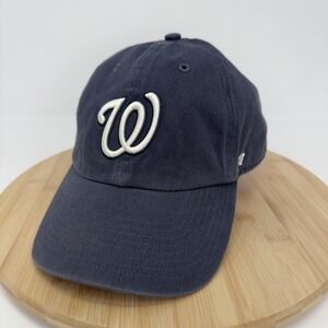 Washington Nationals Hat Cap Strap Back Mens One Size Blue MLB Baseball '47